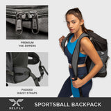 Xelfly 25L Basketball Backpack with Ball Compartment - For Sports Equipment, Gym, Travel