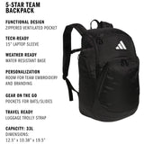 5-Star 2.0 Team Backpack for multi-sport practice, travel and game-day.