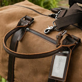 Polare 22” Waxed Canvas Cowhide Leather Travel Duffel Bag Waterproof Overnight Carry on Luggage Duffle 40L Sports Gym Weekender Bag