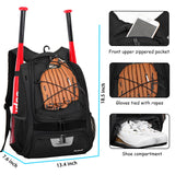 Goloni | Baseball Backpack Bag For Adult and Youth Baseball & Softball Equipment Bags Bat bag | shoes compartment & Fence Hook