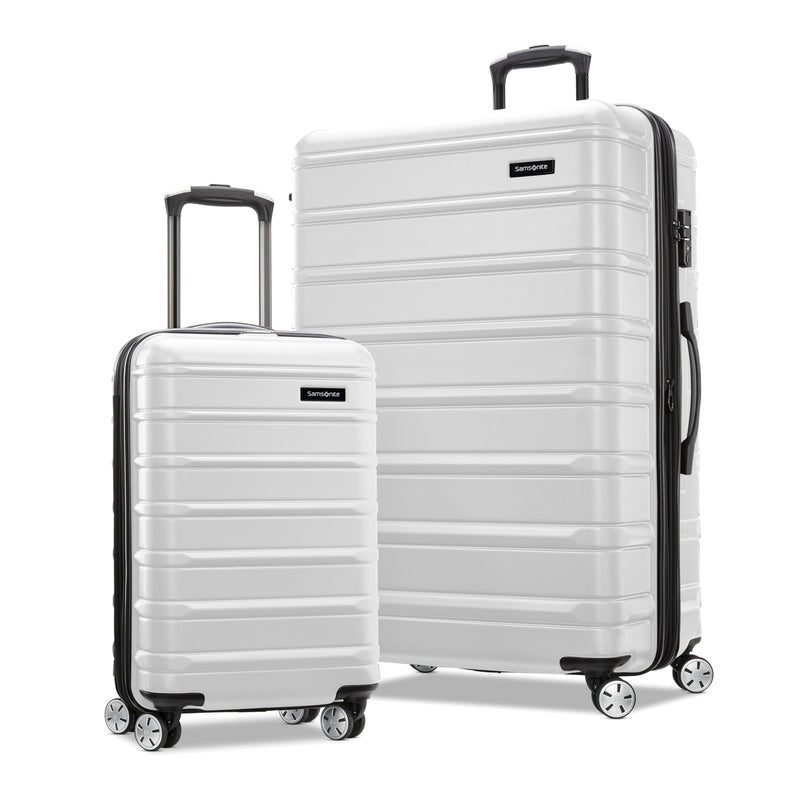 Samsonite Omni 2 Hardside 2 Piece Set - Includes Global Carry-On & Large Checked Suitcases - 360° Dual Spinner Wheels - Integrated TSA Lock & Expansion - Amazon Exclusive - Birch White