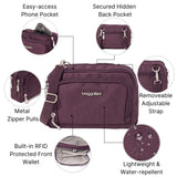 Baggallini Trifecta RFID Wallet Crossbody - 8"x6" Crossbody Bag for Women Convertible Fanny Pack Belt Bag