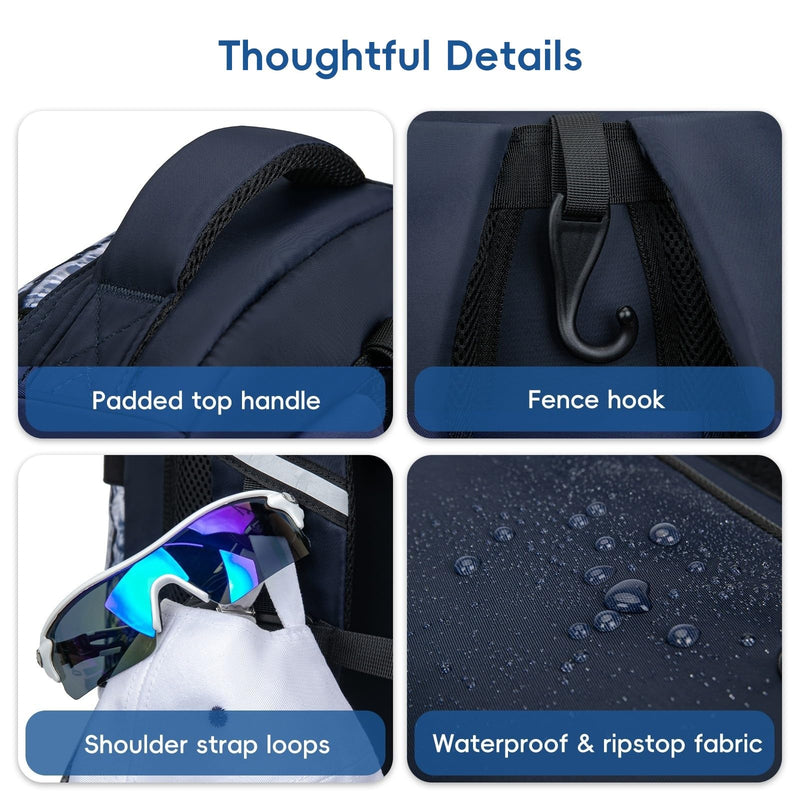 KAVIGOR Baseball Bag for Youth | Softball Backpack 50L Large Capacity with Shoe Compartment and 4 Bat Holders | Nova Flare Series