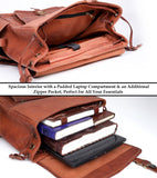 17-inch Brown Mens Leather Backpack Large Vintage Laptop Backpack Leather Bookbag Travel Rucksack For Work, Hiking, Business, & Daily Use Shoulder Bag