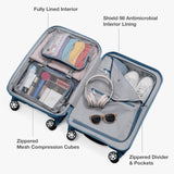 Traveler's Choice Pagosa Hardshell Expandable Luggage with Spinner Wheels, Slate Blue, 3-Piece Set (22/26/30)