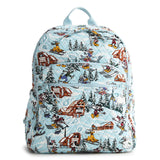 Vera Bradley Women's Disney Premium Cotton Bancroft Backpack, Ski Weekend Mickey and Friends, One Size