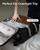 LUGGEX Carry On Luggage with Spinner Wheels - Stylish Lightweight UnderSeat Luggage - Soft Sided Small Suitcase with Front Open Design for Travel, Business (Black, 15 Inch)