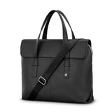 Samsonite Mobile Solution 2 Convertible Leather Briefcase, Pebbled Leather Laptop Bag with Crossbody Strap, Padded Sleeve, StackIt™ Strap & Organizational Pockets – Professional Work Tote - Black