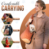 NoblePup Plush Dog Purse Carrier for Small Dogs, Soft Dog Tote Bag with Safety Harness Clip, Cozy Pet Carrier for Dogs Under 15 lbs, Comfortable Dog Shoulder Carrier for Travel, Brown