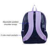 Eastsport Mesh Beach Backpack, College Bookbag, Lightweight See Through for Travel, Swim, Gym, 17.5 Inches, Lavender Mesh Navy Trim