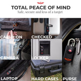 Talonport TSA Locks for Luggage – Keyless Luggage Locks TSA Approved, No Combination Needed, Lifetime Card Keys, Durable Metal Suitcase Lock for Travel Essentials & Checked Bags (Black, Two Pack)