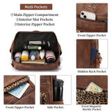 GAEKEAO Backpack Purse for Women Fashion Leather Designer Travel Backpack Purses Convertible Shoulder Bag with Wristlet (Brown With Leopard)