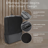 Briggs & Riley Hanging Laundry Compression Cube for Travel - Compression Packing Cube for Women & Men, Luggage & Suitcase Organizer Bag for Clothes, Includes Hook - Travel Essentials, Black