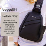 Baggallini Medium Sling Backpack - 9"x11" Lightweight Sling Bag with Convertible Adjustable Shoulder Strap