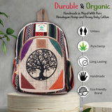 KayJayStyles Small Lightweight Daypack Backpack Handmade Himalayan Hemp Bohemain Travel, Hiking, Purse