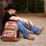 Wrangler Yellowstone Sturdy Backpack for Travel Classic Logo Water Resistant Casual Daypack for Travel with Padded Laptop Notebook Sleeve (Wild West)