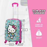FUL Hello Kitty 21 Inch Kids Carry On Luggage, Hardshell Rolling Suitcase with Spinner Wheels, Multi