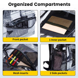 Vorspack Clear Backpack Heavy Duty PVC Transparent Backpack with Reinforced Strap for Workplace - Black