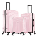 InUSA VASTY Luggage with Spinner Wheels | Durable Lightweight Hardshell SuitcaseTravel Sets with Handle and Trolley | (20in 24in 28in) 3 Piece Luggage Set | Pink