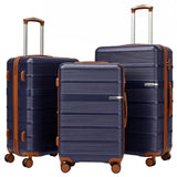 Hoteel Luggage Sets 3 Piece,(4-YEARS WARRANTY) ABS+PC Durable Lightweight Hard Shell Luggage Sets With TSA Lock For Travel,Business Trip, Suitcase Set 20 24 28 Inch, Blue