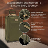 Briggs & Riley Essential 22" 2-Wheel Expandable Carry On - Luggage for Travel, Suitcases with Wheels, Softside Rolling Bag for Men & Women, Self-Repairing Zipper - Baseline Collection, Olive