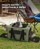 Pecute Cat Carrier Stable, Pet Carrier with Hidden Anxiety Relief Partition & Stable Steel Frame, Safe Cat Carrier for Car Travel, Soft-Sided Dog/Cat Carrier Bag for Pets Up to 11lbs, Green