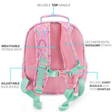 mibasies Girls Backpack 5-8: Lightweight Kids Backpacks for Girls - Girl Bookbag for Elementary School - Rainbow Pink