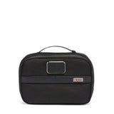 TUMI Alpha Split Travel Kit - Compact Toiletry Bag for Men & Women - Features Removable Leather Handle & 3 Zip Pockets - Black