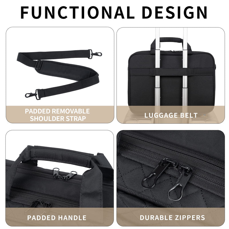 KROSER 17 Inch Expandable Laptop Bag for Men and Women - Waterproof Computer Case With Anti-Theft, Messenger Shoulder Briefcase for Business, Office, Travel - Black