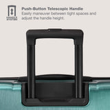 U.S. Traveler Boren Expandable Hardside Rugged Travel Luggage with 8 Spinner Wheels, Teal, Checked-Large 30-Inch