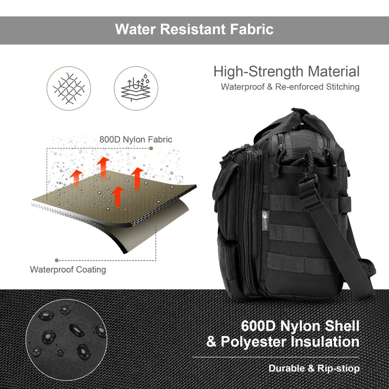 Stypos Tactical Messenger Bag, 15.6/17.3 Inch Tactical Briefcase for Man Military Laptop Bag Messenger Shoulder Bag (Black)