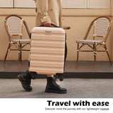 Coolife Luggage 3 Piece Set Suitcase Spinner Hardshell Lightweight TSA Lock (orange, 20/24/28)
