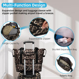LARVENDER Luggage Sets 3 Piece, Hardside 20 IN Carry on Luggage Airline Approved PC+ABS Suitcase Set with Spinner Wheels TSA Lock, Lightweight Rolling Suitcase for Men and Women, Cheetah Print
