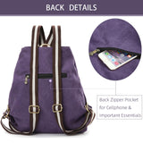 Goodhan Women Canvas Backpack Daypack Casual Shoulder Bag, Vintage Heavy-duty Anti-theft Travel Backpack