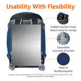 Amazon Basics Travel Backpack, Carry-On with Laptop Compartment, 40L Expandable Storage, Dual Use Backpack & Shoulder Bag with Multiple Compartments and Pockets, 15.8"W x 21.5"H x 8.3"D, Navy