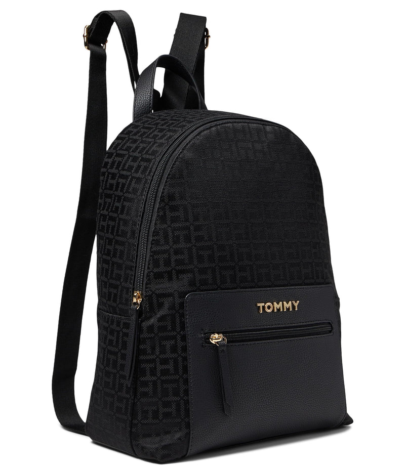 Tommy Hilfiger Alexis II Smalldome Backpack Square Monogram Jacquard Black Tonal One Size