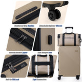 Eeeza Expandable Luggage Sets 5 Piece,Suitcases with Detachable Wheels,ABS Hard Case Luggage with TSA Lock Spinner Wheels,Carry On Luggage Set