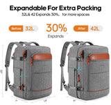 Bagsure Travel Backpack Carry On Backpack 42L Flight Approved, Expandable Laptop Backpack with Packing Cubes & Shoe Pocket, Water Resistant Luggage Backpack for Men Women, Large Backpack 20 * 14 * 7"
