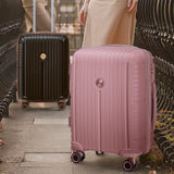 Joyway Luggage Sets 5 Piece PP Hardshell Carry on Suitcase, Travel Lightweight Carry-on with Double Spinner Wheels and TSA Lock, Rose Gold