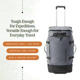 Eagle Creek Cargo Hauler XT Wheeled Duffel - Wheeled Backpack Duffel - Deployable Backpack Straps - Lockable U-Lid & Easy Access Compartment - 29" - Charcoal