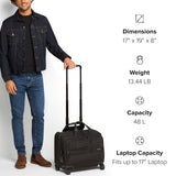 TUMI - Alpha Deluxe 4 Wheeled Laptop Case Brief - Laptop Bag with Wheels - Travel Briefcase with Expandable Design - Black