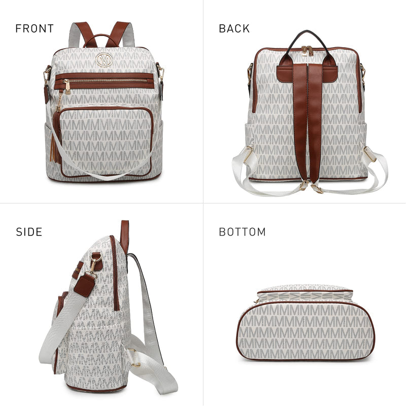 MKP COLLECTION Women Fashion Backpack Purse Convertible Large Rucksack Versatile Travel Shoulder Bags Handbag Set with Tassel