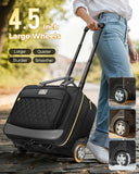 MATEIN Personal Item Rolling Briefcase with Large Wheels, Airline Approved Rolling Laptop Bag Women Men Roller Computer Bag 17.3 Inch, 18x14x8 Anti Theft Underseat Carry On Luggage for Travel Work