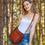 HESHE Genuine Leather Crossbody Purses for Women Shoulder Bags Hobo Purse Casual Ladies Handbags Designer Satchel Bags Cross Body Bag(Black)