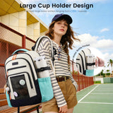 LOVEVOOK Laptop Backpack for Women with Large Cup Holder,15.6 Inch Work Computer Bag with Chest Buckle Back Pad Shoulder Buckle,Waterproof Business Backpack College Teacher Bag for Gift Travel