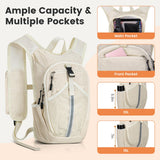 TUIKEN Small Hiking Backpack 10L- Lightweight Packable Foldable Backpack for Travel Camping Outdoor Commute, Compact Rucksack for Women Men(Beige)