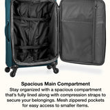 U.S. Traveler Anzio Softside Expandable Luggage with Spinner Wheels, Teal, 30-Inch Large