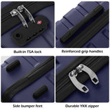 Coolife Luggage 3 Piece Set Suitcase Spinner Hardshell Lightweight TSA Lock (navy, 20/24/28)
