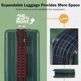 Merax Luggage Sets 4 Piece Suitcase Set, Expandable Hardside 20 IN & 28 IN Suitcase Set with Duffel Bag, Lightweight Travel Luggage with Spinner Wheels and TSA Lock(Dark Green)