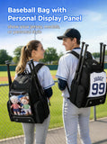 MATEIN PRO Youth Baseball Backpack for 4 Bats with Collapsible Shoes Compartment, Water-Resistant Large Boys Baseball Bat Bag with Clear Display Pocket & Insulated Beverage Pocket Holds Glove, Helmet